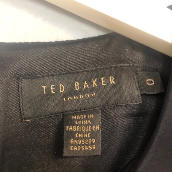 Ted Baker Black Lenci Midi Peplum Dress - Size 0 - Picture 10 of 14